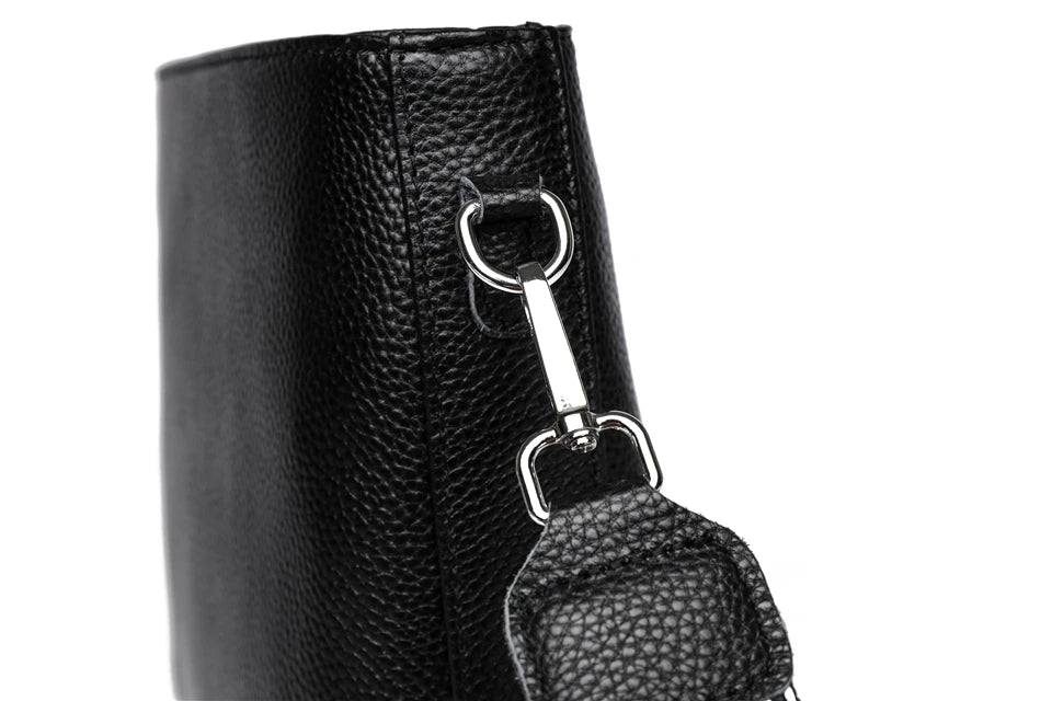 100% Genuine Leather Crossbody Bag Women Fashion Wide Strap Shoulder Bag Ladies Cowhide Messenger Bag Small Handbag and Purse