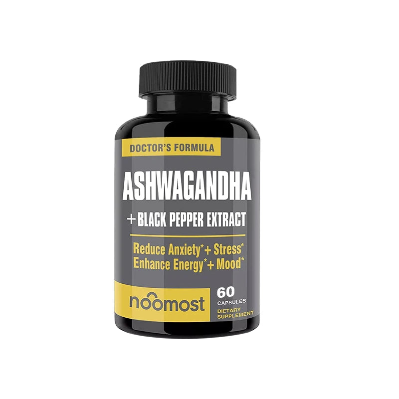 Ashwagandha Capsules, Pure Ashwagandha Root Powder & Black Pepper Extract Helps Natural Anxiety Relief for Adrenal Support