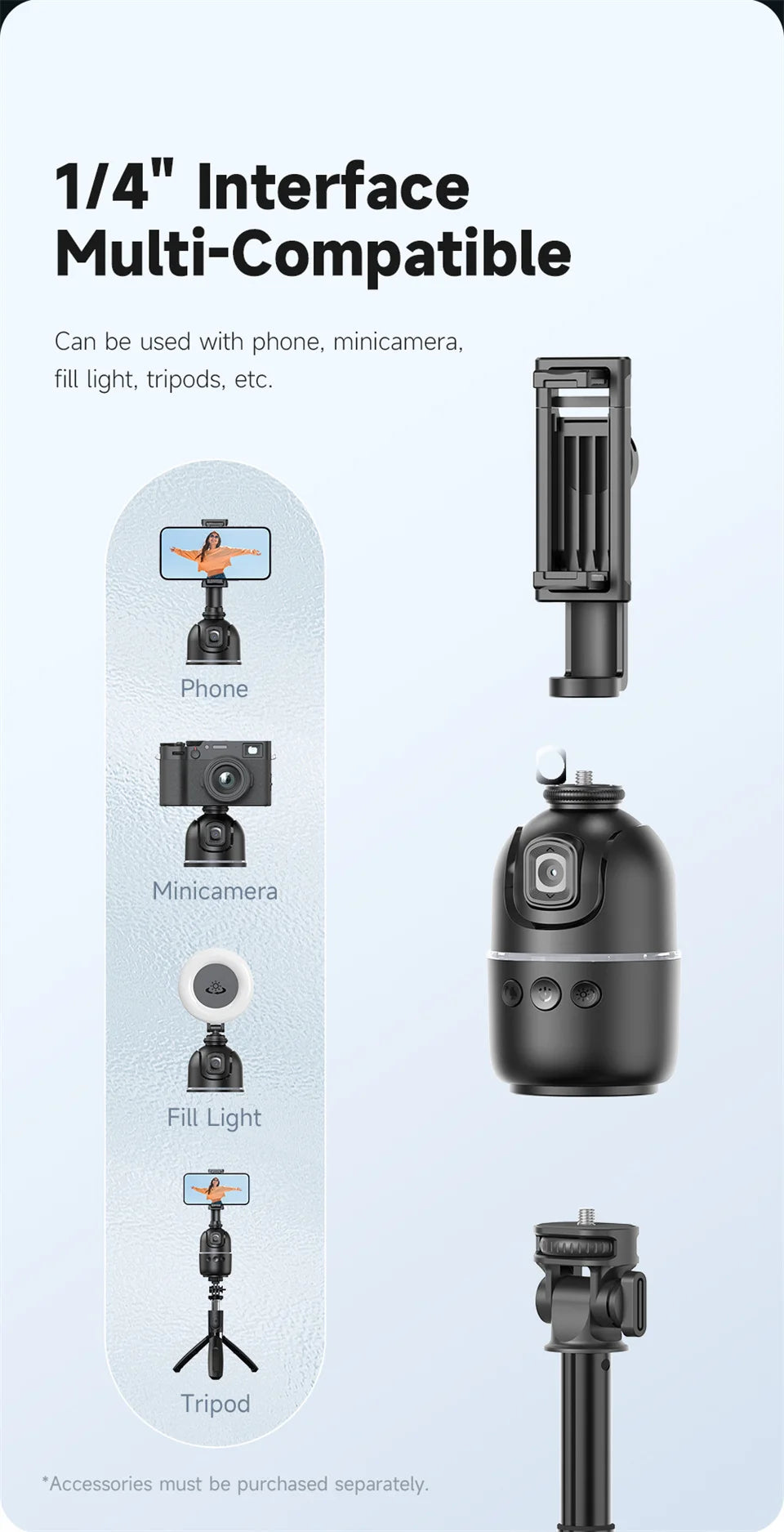 FANGTUOSI AI Smart Gimbal 360° Selfie Stick Auto Face Tracking Gimbal Rotation For Smartphone video Vlog Stabilizer Phone Holder