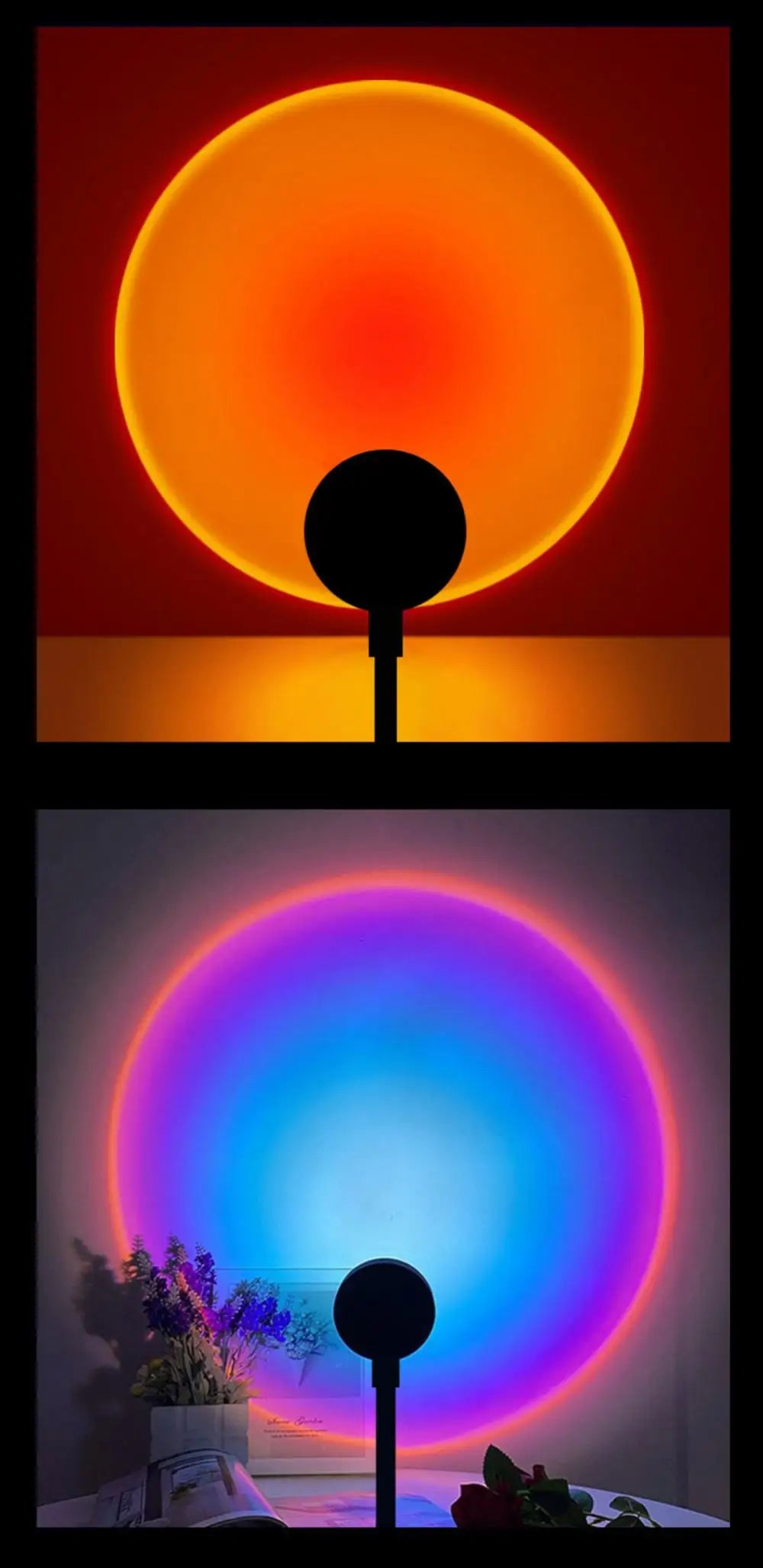 RGB Sunset Lamp LED Rainbow Neon Night Light Projector Photography Wall Atmosphere Lighting For Bedroom Room Decor Nightlights