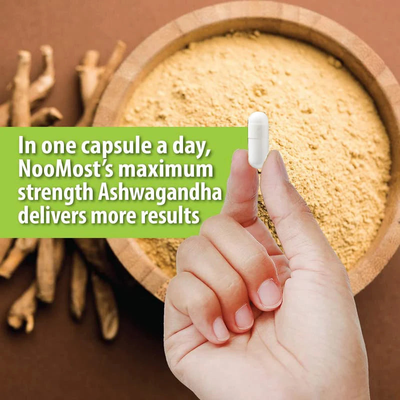 Ashwagandha Capsules, Pure Ashwagandha Root Powder & Black Pepper Extract Helps Natural Anxiety Relief for Adrenal Support