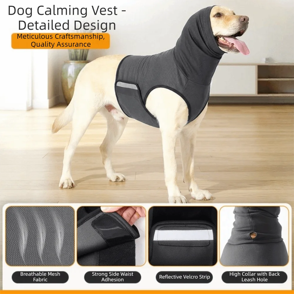 Noise-proof Dog Anxiety Vest Breathable Reflective strip Pet Soothing Clothes Comfortable Soft Pet Anti-Scare Pullover