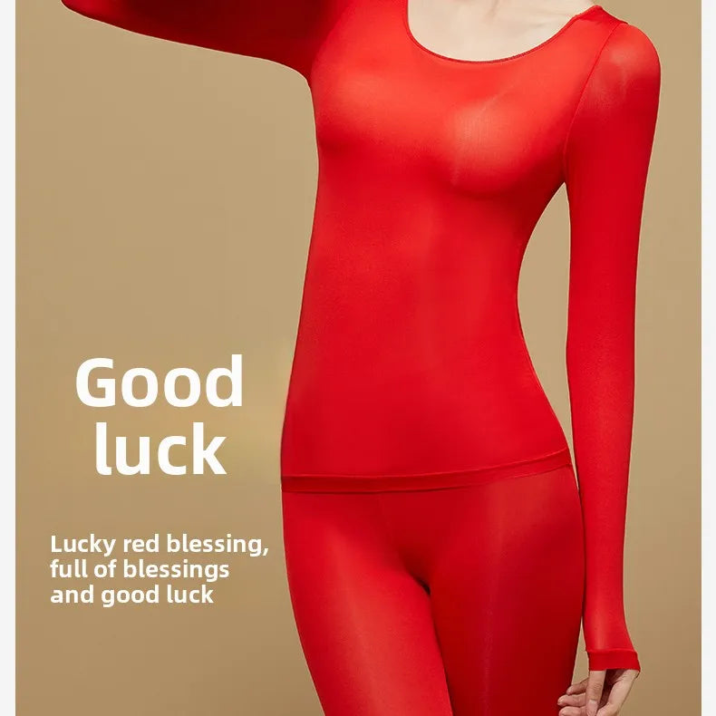 Ultra-Thin Heating Thermal Underwear Women Skin Care Skin Bottom Clothing Invisible Foundation Heattech Long Johns Set Winter