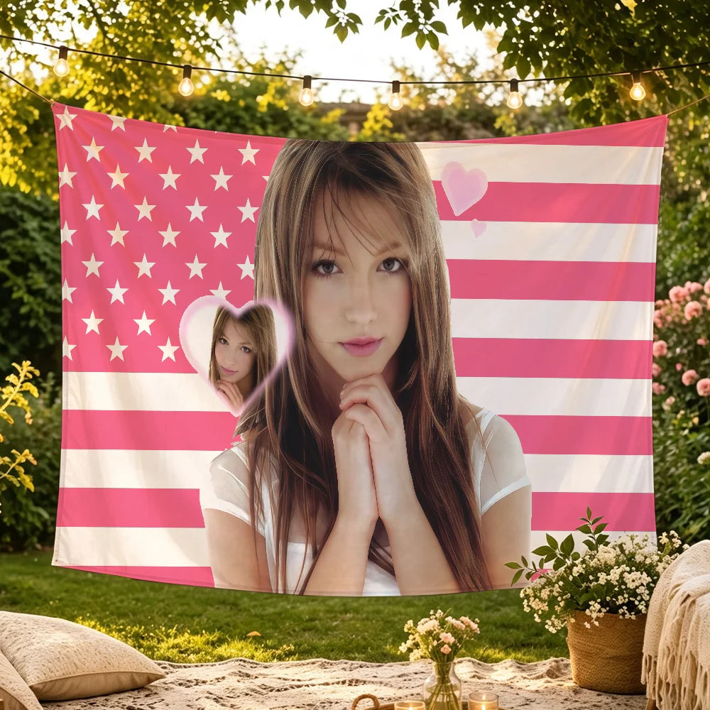 Retro Singer B-Britney Spears flag Tapestries Outdoor Parties Bedrooms Living Rooms Dorm Rooms Wall Decor Banners Gifts