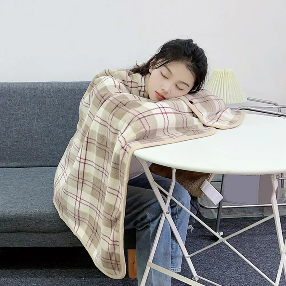 Wearable Plaid Fleece Blanket With Button Winte Warm Throws On Sofa Bed Travel Thicken Bedroom Office Air Conditioning Blanket ﻿