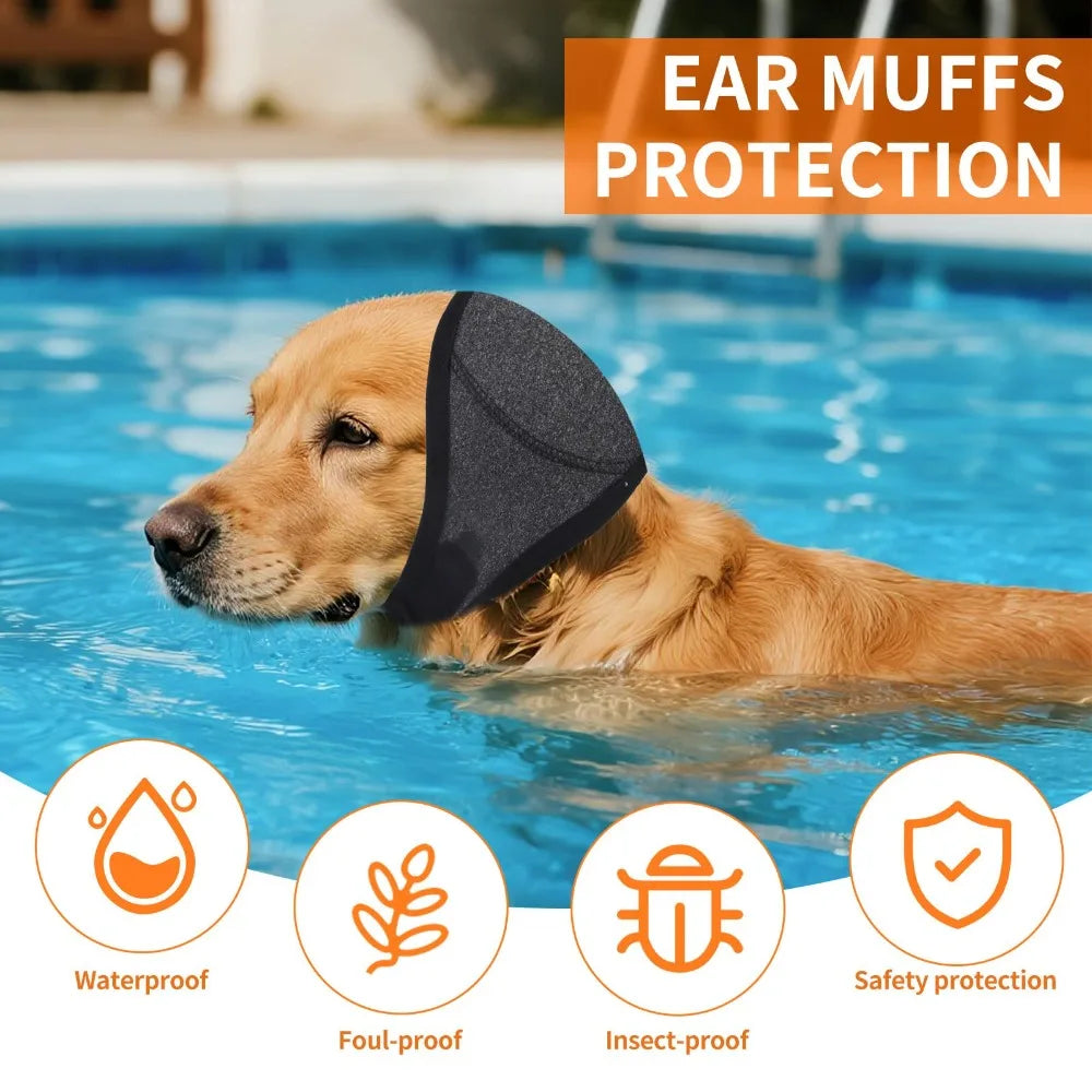 Anxiety Relief Dog Ear Protection Waterproof Muffs Noise Reducing Calming Anti Scare Head Hood Anxious Summer Swimming Safety