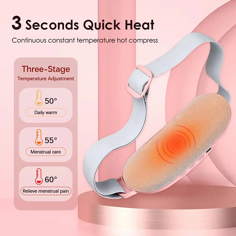 Heating Pad For Period Cramps 3-Speed Adjustment Portable Cordless Rechargeable Heating Pad For Menstrual Pain Relief Electric