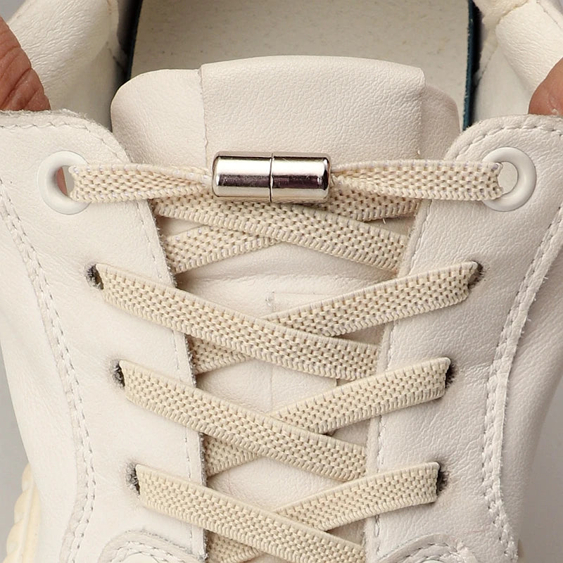 1Pair Elastic Laces Sneakers No Tie Shoe laces Capsule Lock Shoelaces Without ties Kids Adult 0.6cm Flat Shoelace for Shoes