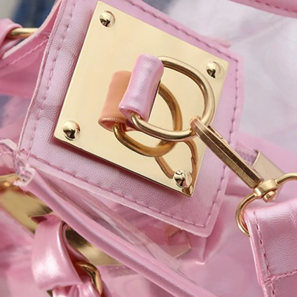 Large Summer Clear Totes Bags Transparent Clutch Purse Women Handbags Crossbody Handle Bag Shoulder Messenger Bag Girls Gift