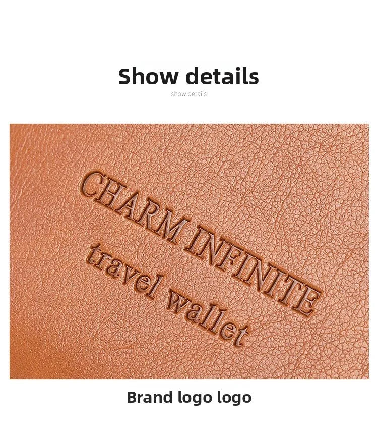 RFID Blocking Passport Holder Travel Wallet with Wrist Strap, Multi-Card Pockets & Zipper Closure