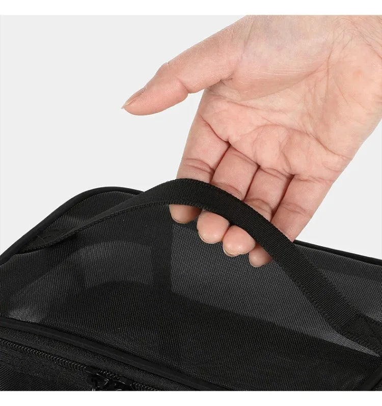 Bathroom Travel Mesh Makeup Storage Bag Cosmetics Make Up Skincare Organizer Box Plastic Container Handbag For Women Men