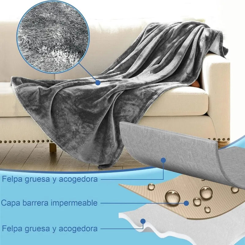 Waterproof blanket  Double-Sided Flannel Blanket for Couples, Bed & Pets | comfortable & Leak proof bed cover