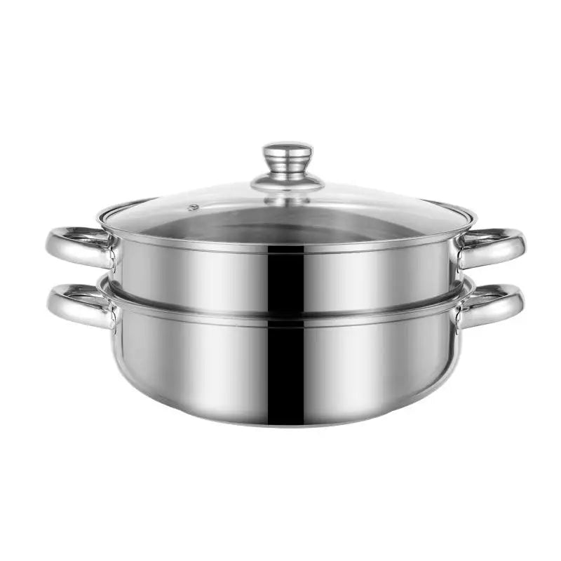 【SSummer10】Stainless Steel Single Double-Layer Steamer Basket - Thickened Pot Steaming Grid Rack for Home Cooking【SS】
