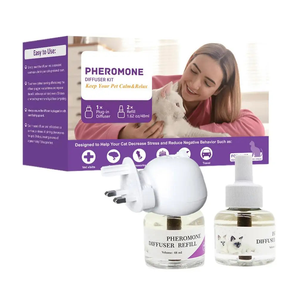 Pet Pheromone Diffuser To Calm Cats Calming Pheromone Diffuser For Calm Relaxing Home Indoor Cat Calming Aid Supplies US/EU/UK