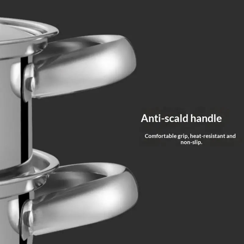 【SSummer10】Stainless Steel Single Double-Layer Steamer Basket - Thickened Pot Steaming Grid Rack for Home Cooking【SS】