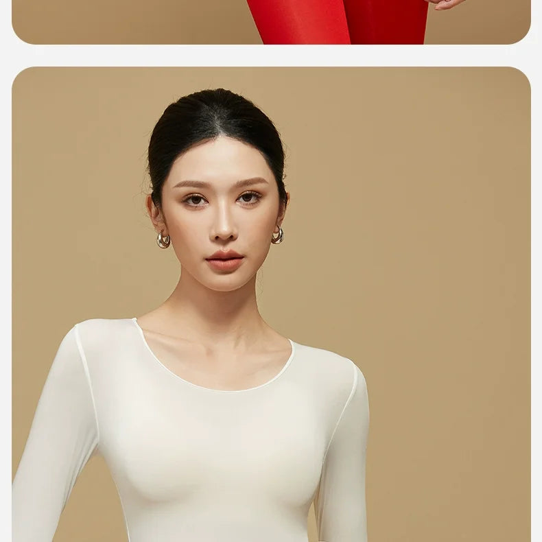 Ultra-Thin Heating Thermal Underwear Women Skin Care Skin Bottom Clothing Invisible Foundation Heattech Long Johns Set Winter