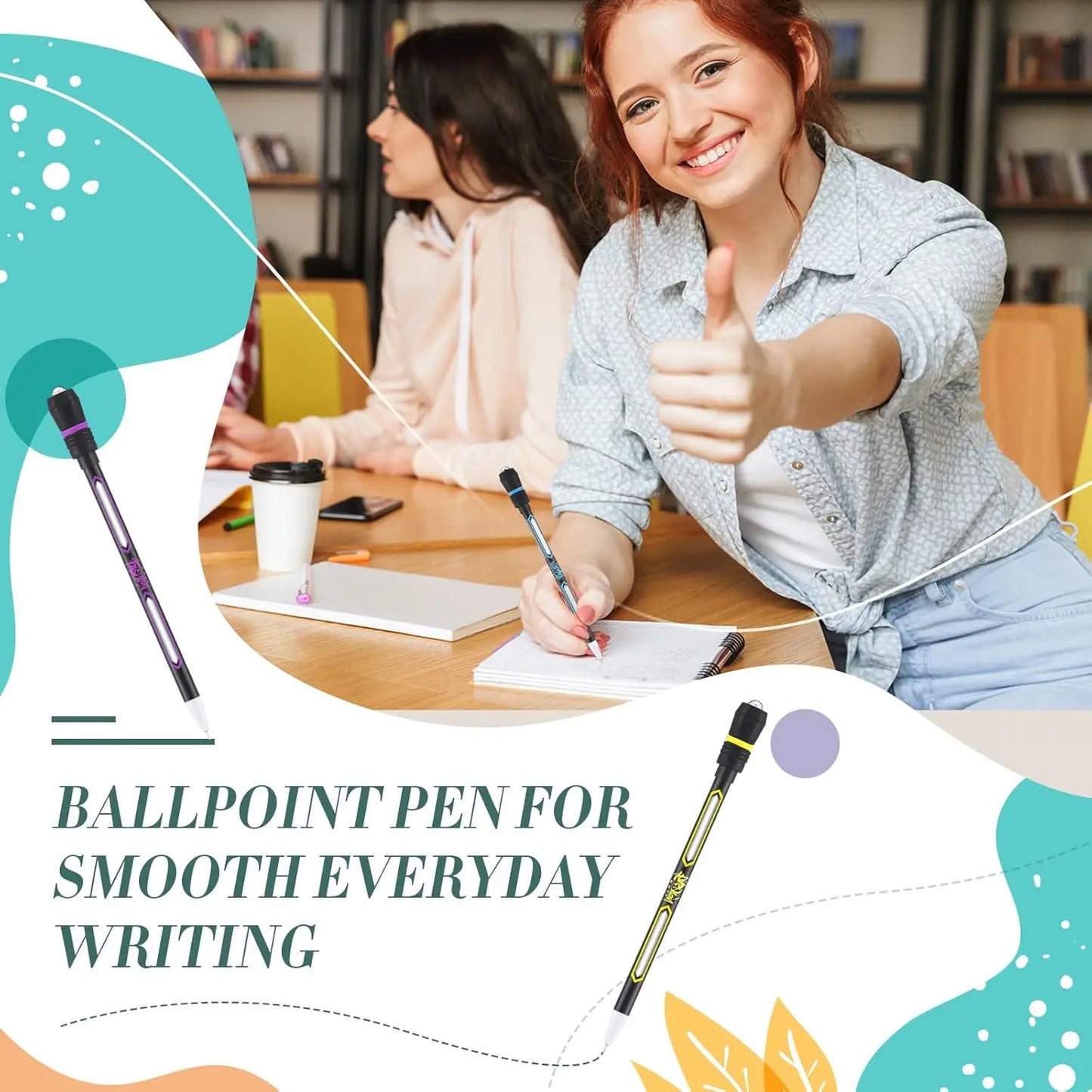 ADHD Anxiety Relief Spinning Pen Rolling Finger Rotating Toy For Kids Adults Students Brain Training Dexterity Practice