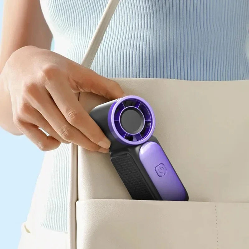 Mini Portable Hand Fan LED Display High Speed Rechargeable Turbo Fan Outdoor Camping Travel Makeup Desk Air Cooler