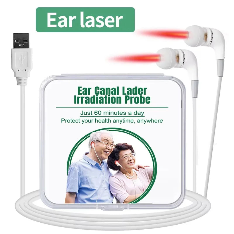 650nm Red Light Tinnitus Ear Laser Therapy LLLT Irradiation Laser Physiotherapy Earplug Otitis Media Deafness Diabetes Treatment