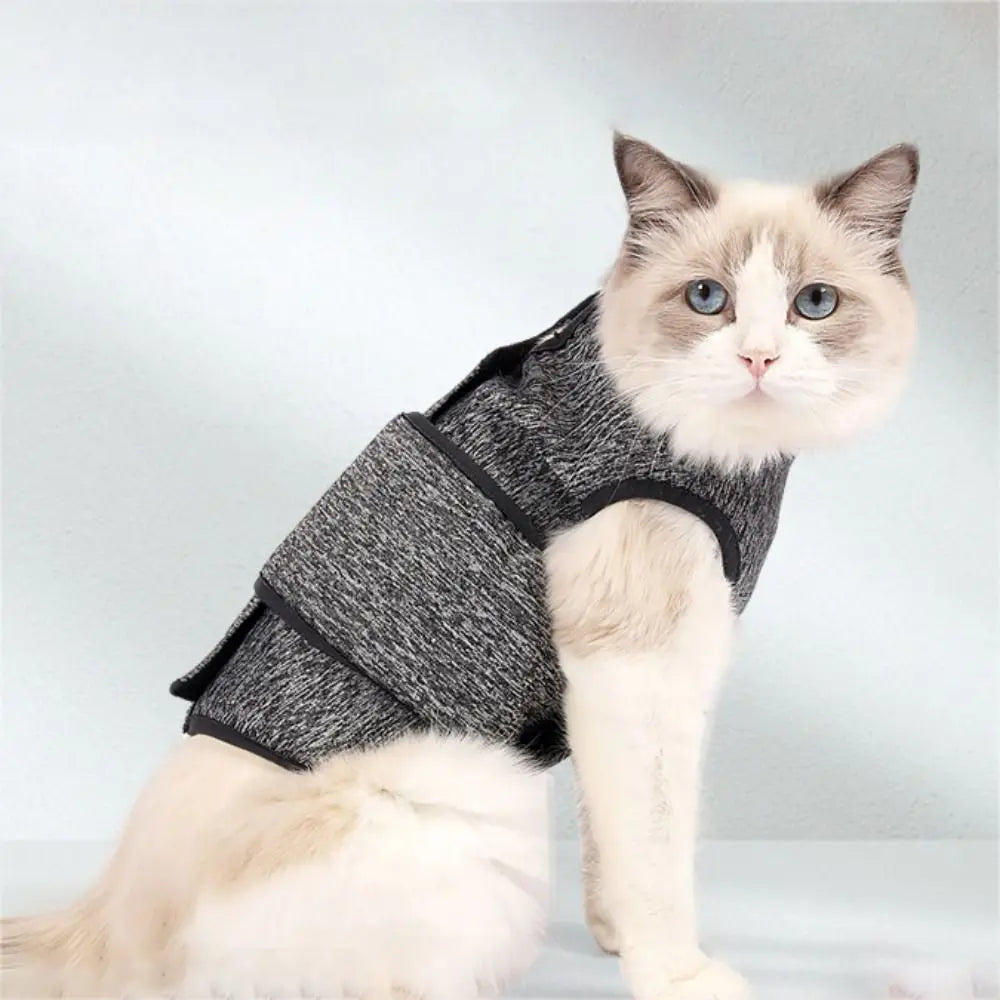 Adjustable Cat Calming Vest Soft Elastic Anti Anxiety Pet Coat Breathable Cat Recovery Clothes Cat Anxiety Jacket Prevent Fright