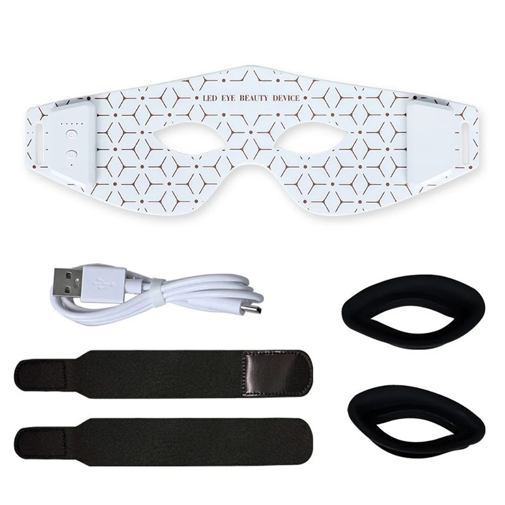 LED Eye Mask LED Red Infrared Light Therapy 630nm 850nm with 5 Modes Adjust Massage for Relieve Eye Bag Dark Circle Massages