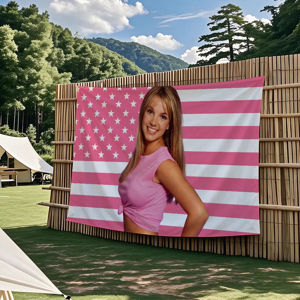 Retro Singer B-Britney Spears flag Tapestries Outdoor Parties Bedrooms Living Rooms Dorm Rooms Wall Decor Banners Gifts