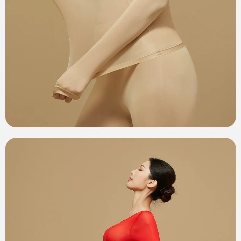 Ultra-Thin Heating Thermal Underwear Women Skin Care Skin Bottom Clothing Invisible Foundation Heattech Long Johns Set Winter