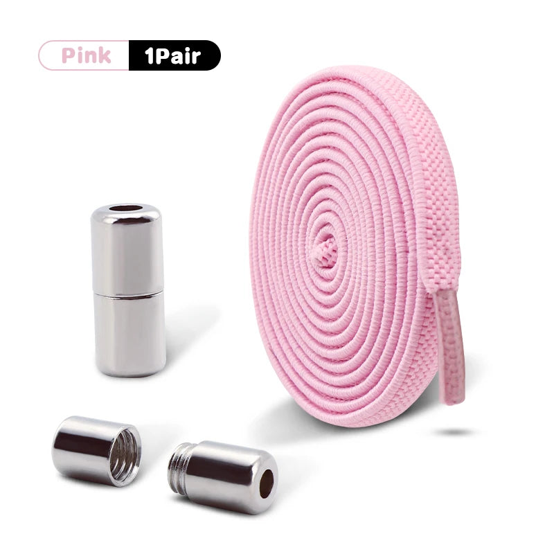 1Pair Elastic Laces Sneakers No Tie Shoe laces Capsule Lock Shoelaces Without ties Kids Adult 0.6cm Flat Shoelace for Shoes
