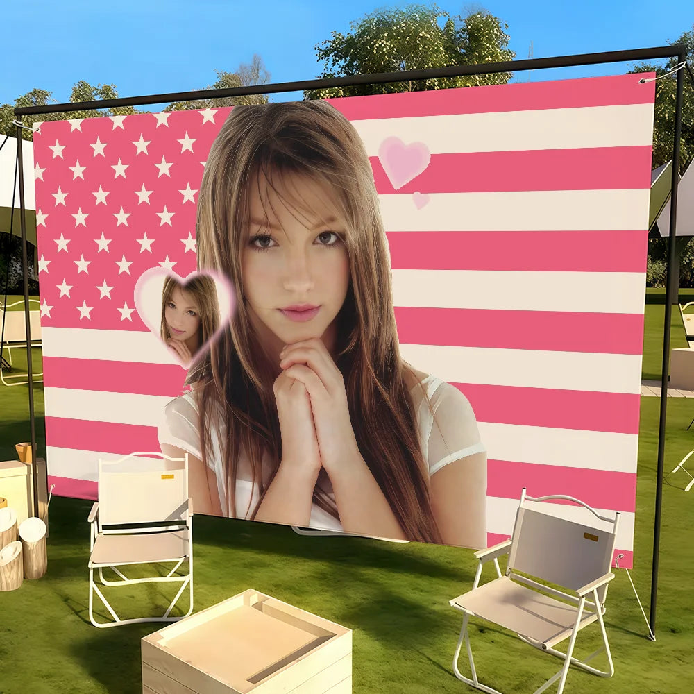 Retro Singer B-Britney Spears flag Tapestries Outdoor Parties Bedrooms Living Rooms Dorm Rooms Wall Decor Banners Gifts