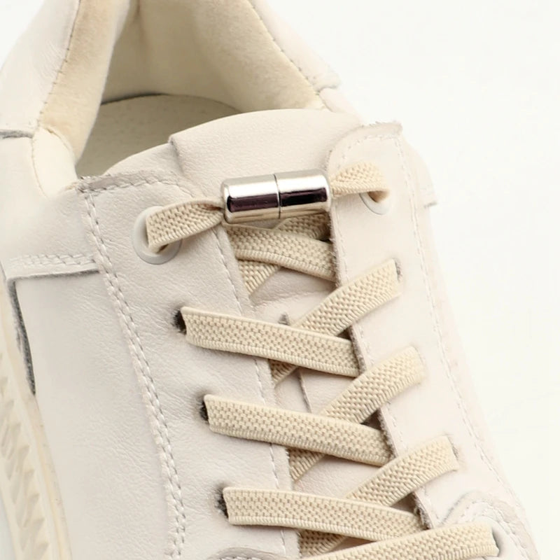 1Pair Elastic Laces Sneakers No Tie Shoe laces Capsule Lock Shoelaces Without ties Kids Adult 0.6cm Flat Shoelace for Shoes