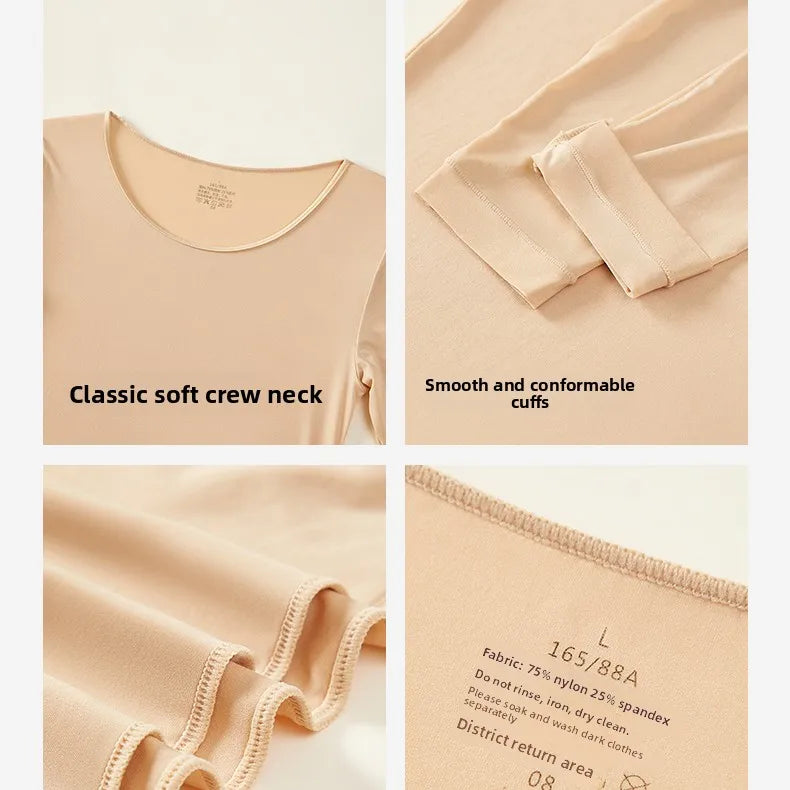Ultra-Thin Heating Thermal Underwear Women Skin Care Skin Bottom Clothing Invisible Foundation Heattech Long Johns Set Winter