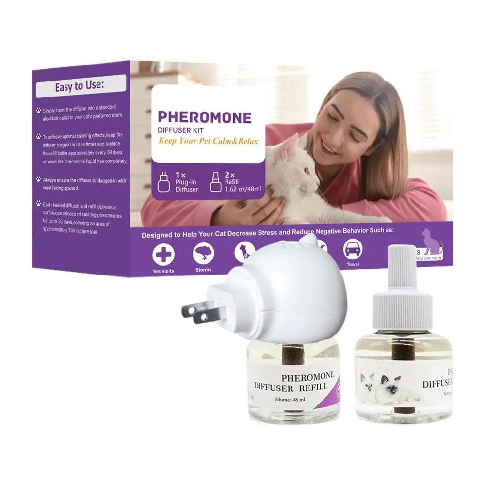 Pet Pheromone Diffuser To Calm Cats Calming Pheromone Diffuser For Calm Relaxing Home Indoor Cat Calming Aid Supplies US/EU/UK