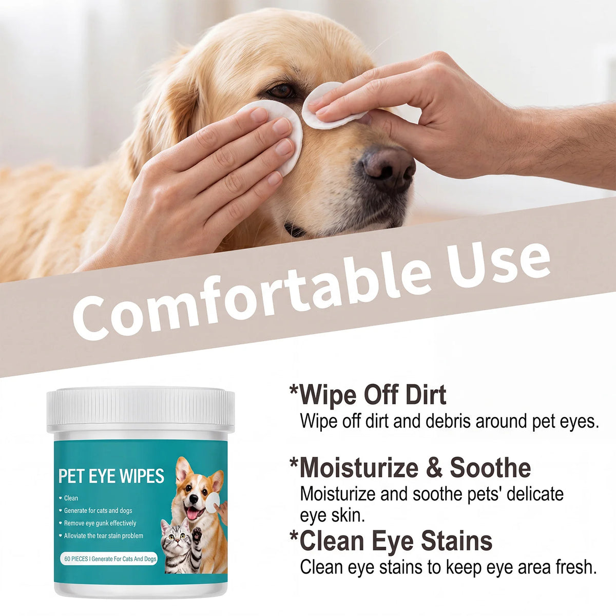 New Pet Eye Cleansing Wipes To Remove Tear Marks Cleaning Wet Tissues Dogs And Cats Removing Tear Marks Pet Cleaning Products