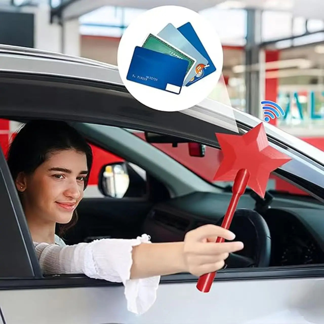 3D Printed Magic Wand Credit Card Holder Payment Portable Lightweight Star Wand Style Card Stand for Daily Use Novelty Gift