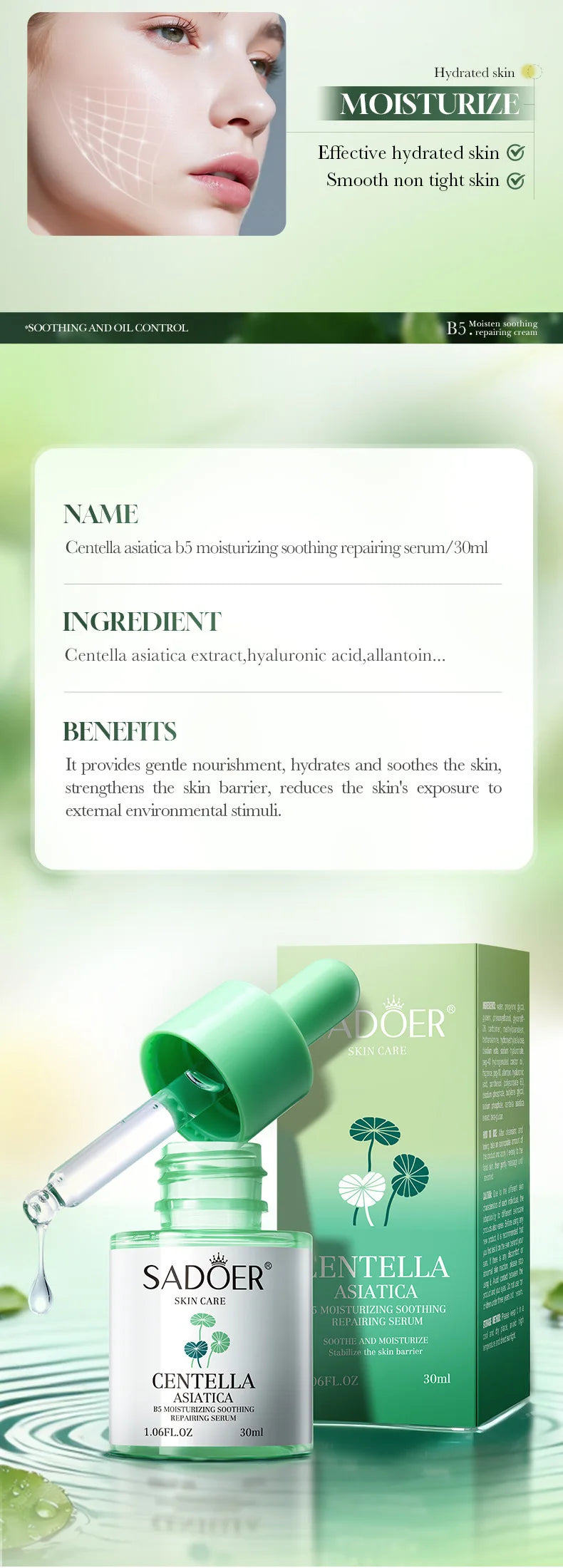 Facial Redness Repair Serum Improve Sensitive Skin Dryness Moisturizer Hydrating Sooth Lotion Removal Rosacea Korean Cosmetics