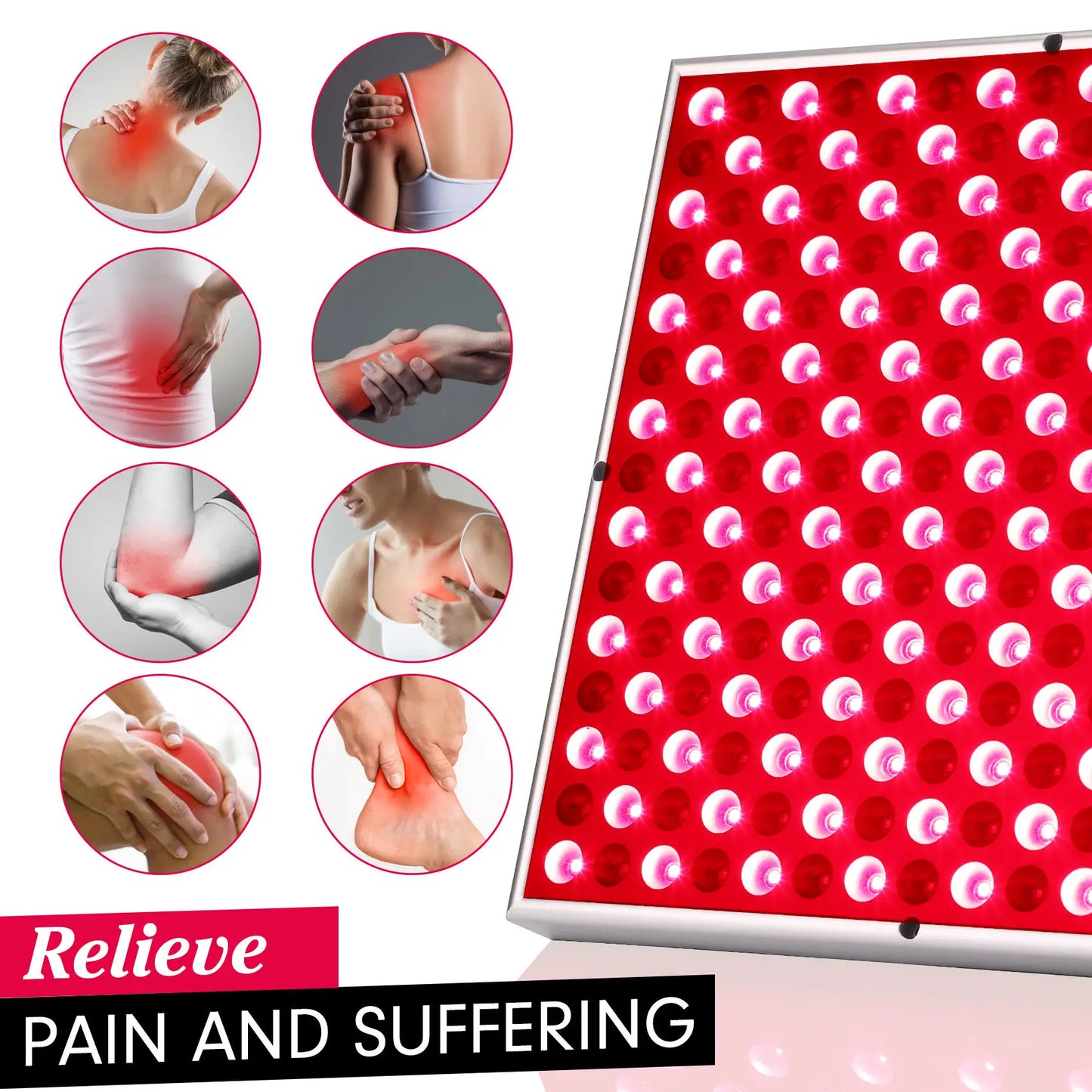 Red Light Therapy for Body Face, Red Light Panel Near Infrared 850nm and Deep Red 660nm for Pain Relief and Skin Improved