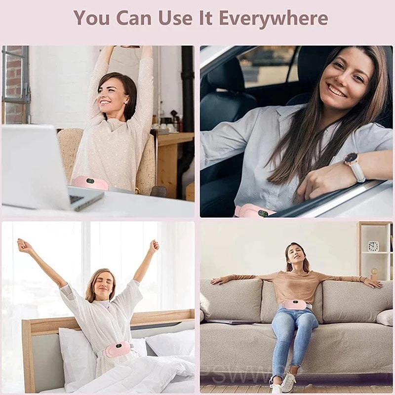 Heating Pad For Period Cramps 3-Speed Adjustment Portable Cordless Rechargeable Heating Pad For Menstrual Pain Relief Electric