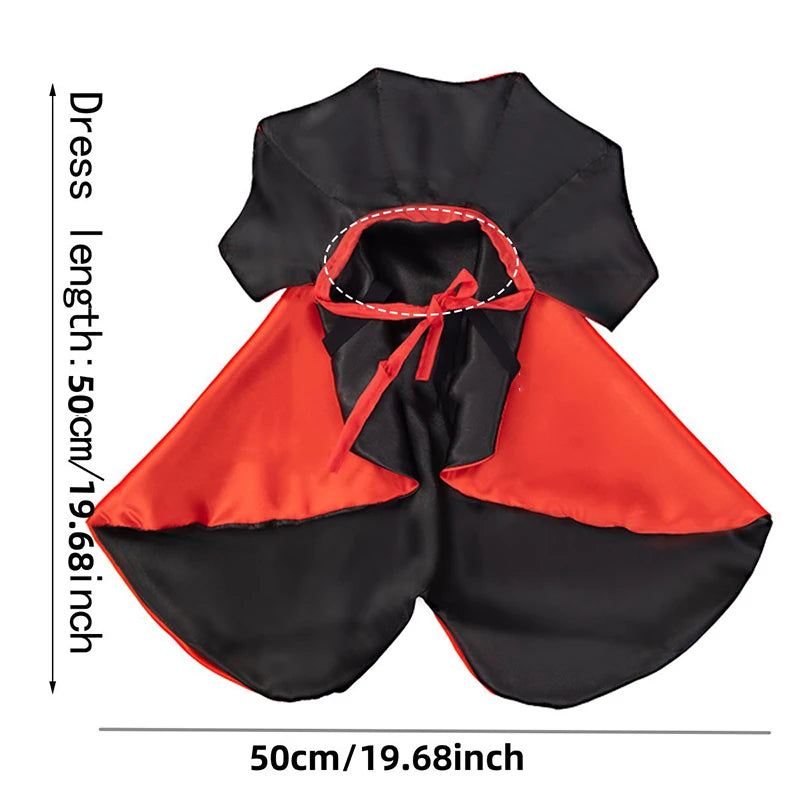 Halloween Pet Cape Costume with Bat Wings Adjustable Vampire Cloak for Puppy Kitten Dog Cat Cosplay Party Holiday Decorations