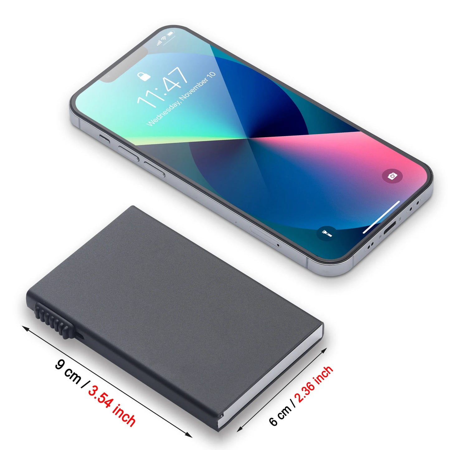 Anti-RFID Blocking Wallet for Men - Smart Metal Pop-Up, Ultra Slim Minimalist Aluminum ID/Bank Card Case