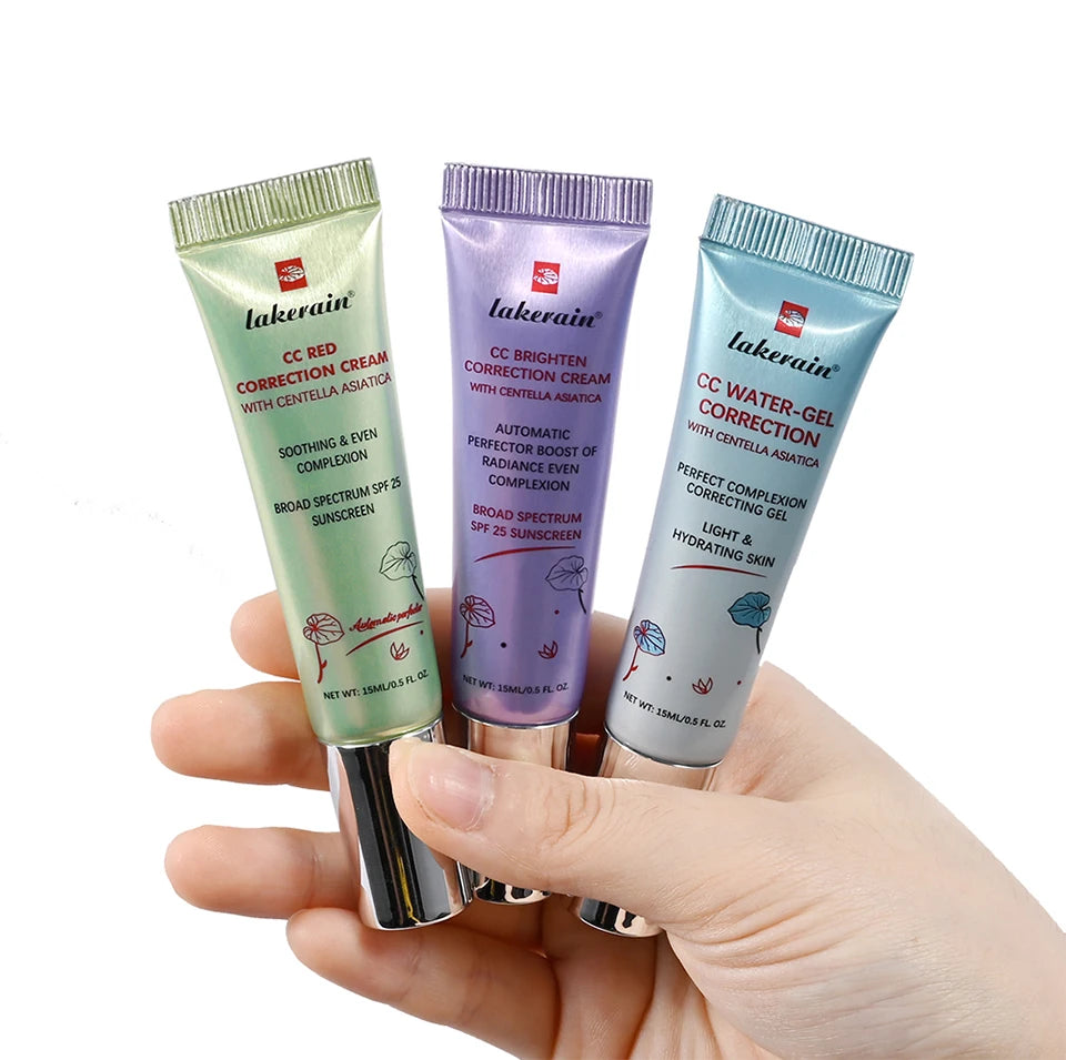CC Red Correction Cream Liquid-Based Full Coverage Cream Waterproof Long-Lasting Correct Redness Foundation Korean Face Cosmetic