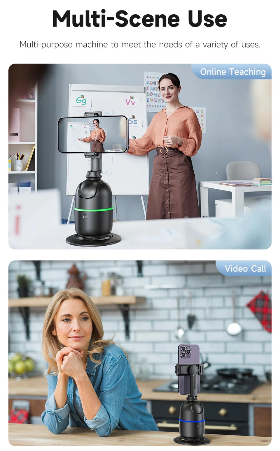 selfie stick Stabilizer 360°Auto Face Tracking AI Gimbal All-in-one Desktop Phone Holder Tripod For Smartphone Video Vlog Live