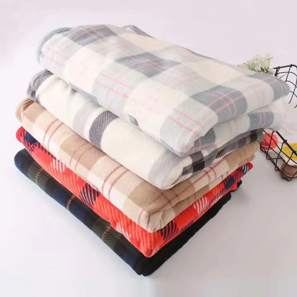 Wearable Plaid Fleece Blanket With Button Winte Warm Throws On Sofa Bed Travel Thicken Bedroom Office Air Conditioning Blanket ﻿
