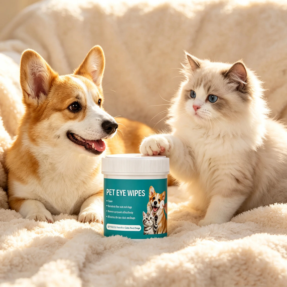 New Pet Eye Cleansing Wipes To Remove Tear Marks Cleaning Wet Tissues Dogs And Cats Removing Tear Marks Pet Cleaning Products