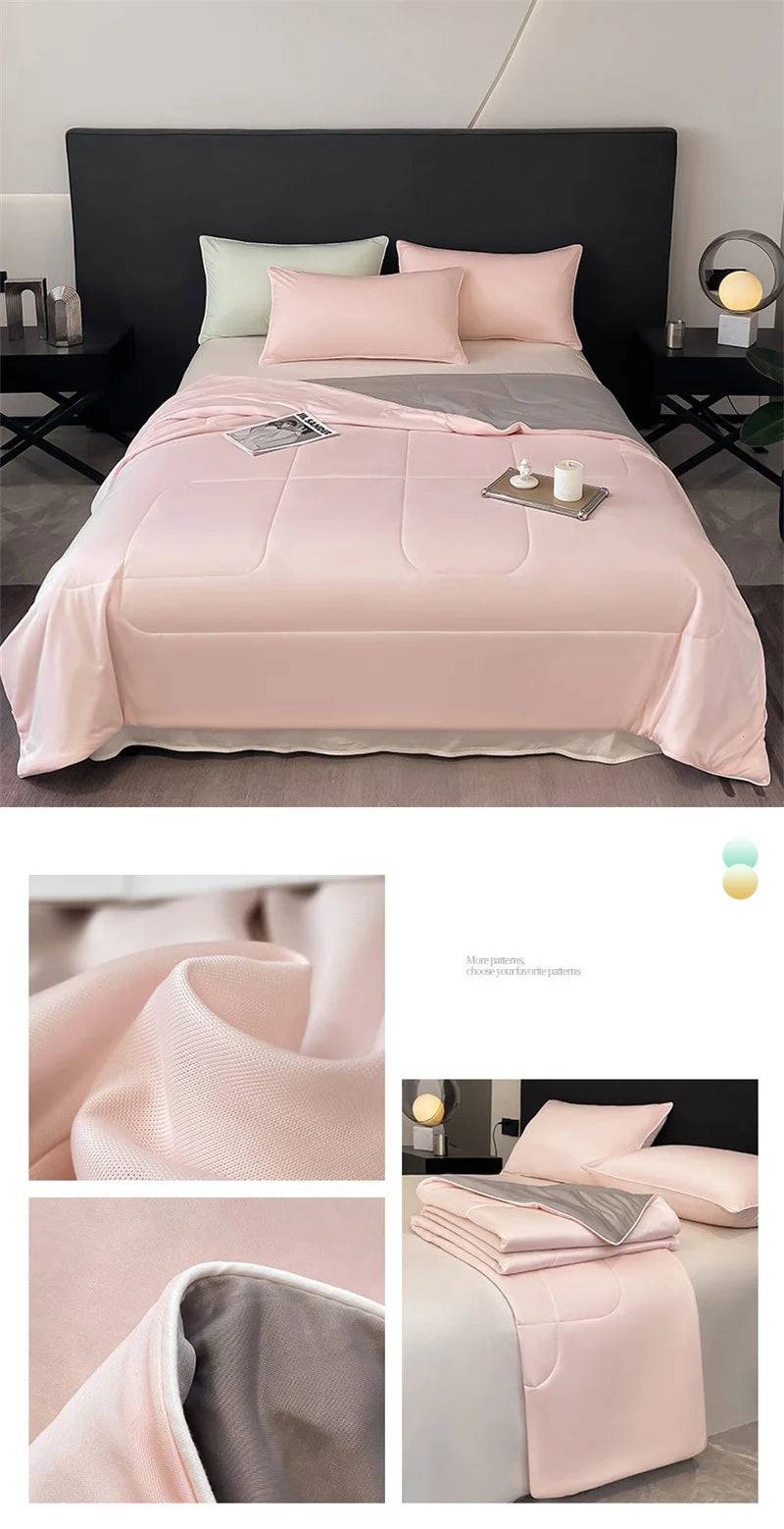 Premium Cooling Blanket Smooth Air Confition Comforter Lightweight Summer Quilt Double Side Arc-Chill Cold Tech Fabric Washable
