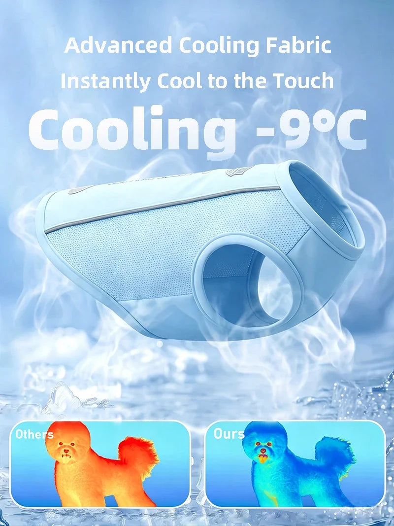 New Pet Dog Summer Vest with Cap Cooling Breathable Sun Protective UV Shirt for Dogs&Cats，Lightweight Outdoor Pet Clothes Set