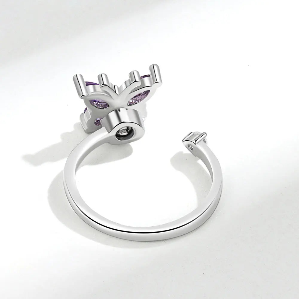 VENTFILLE 925 Sterling Silver Sunflower Diamond Zircon Rotatable Ring For Women Gift Relieve Stress Ring Jewelry Wholesale