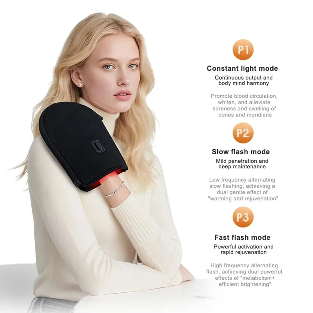 Red Light Therapy for Hand Pain Relief with 660nm Red & 850nm Infrared Light,Rechargeable LED Near Infrared Light Therapy Glove
