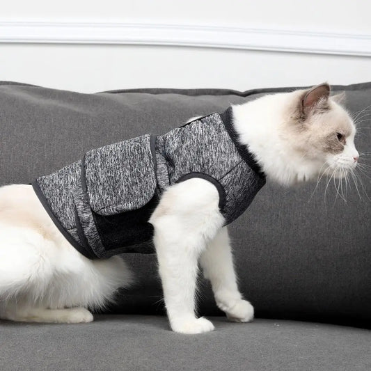 Adjustable Cat Calming Vest Soft Elastic Anti Anxiety Pet Coat Breathable Cat Recovery Clothes Cat Anxiety Jacket Prevent Fright