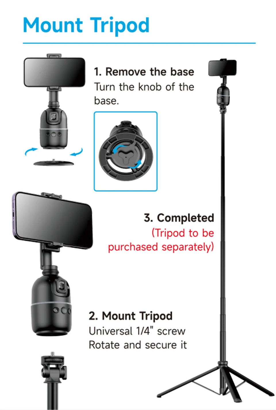 selfie stick Stabilizer 360°Auto Face Tracking AI Gimbal All-in-one Desktop Phone Holder Tripod For Smartphone Video Vlog Live