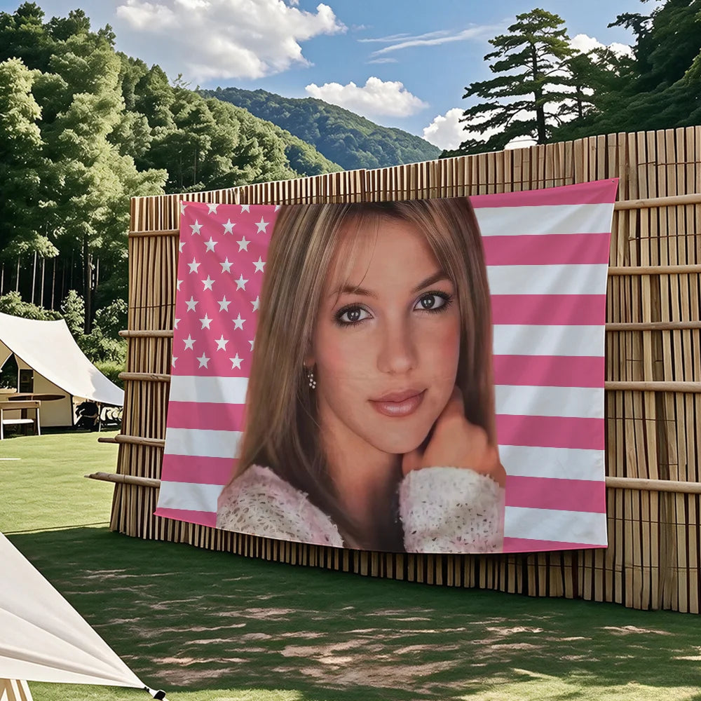 Retro Singer B-Britney Spears flag Tapestries Outdoor Parties Bedrooms Living Rooms Dorm Rooms Wall Decor Banners Gifts